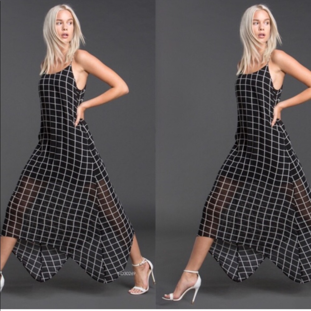 BRAND NEW WINDOW PANE MAXI DRESS